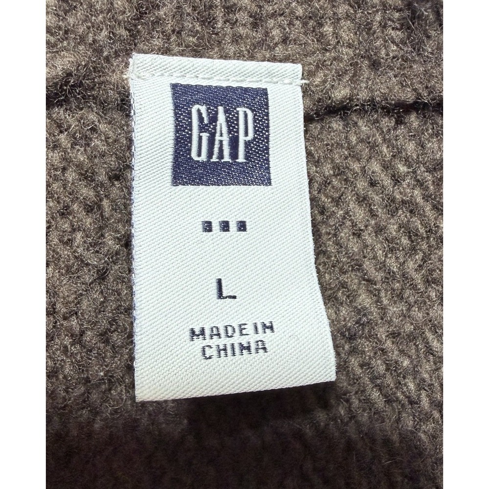 Gap Cardigan Sweater Women Large Brown Lambswool Dolman V-Neck Cropped - Picture 4 of 8